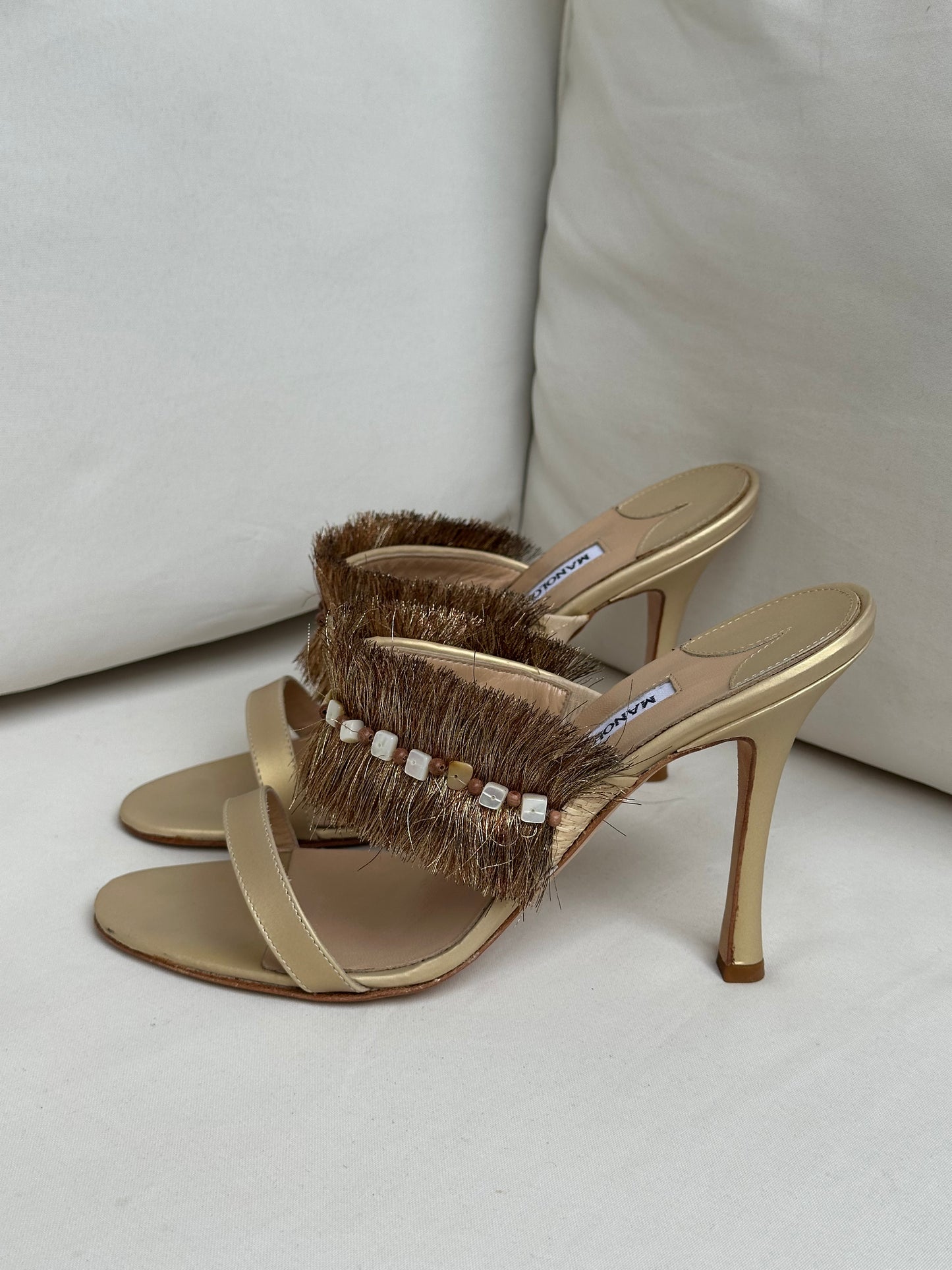 Manolo Blahnik Fringe Heels (38)