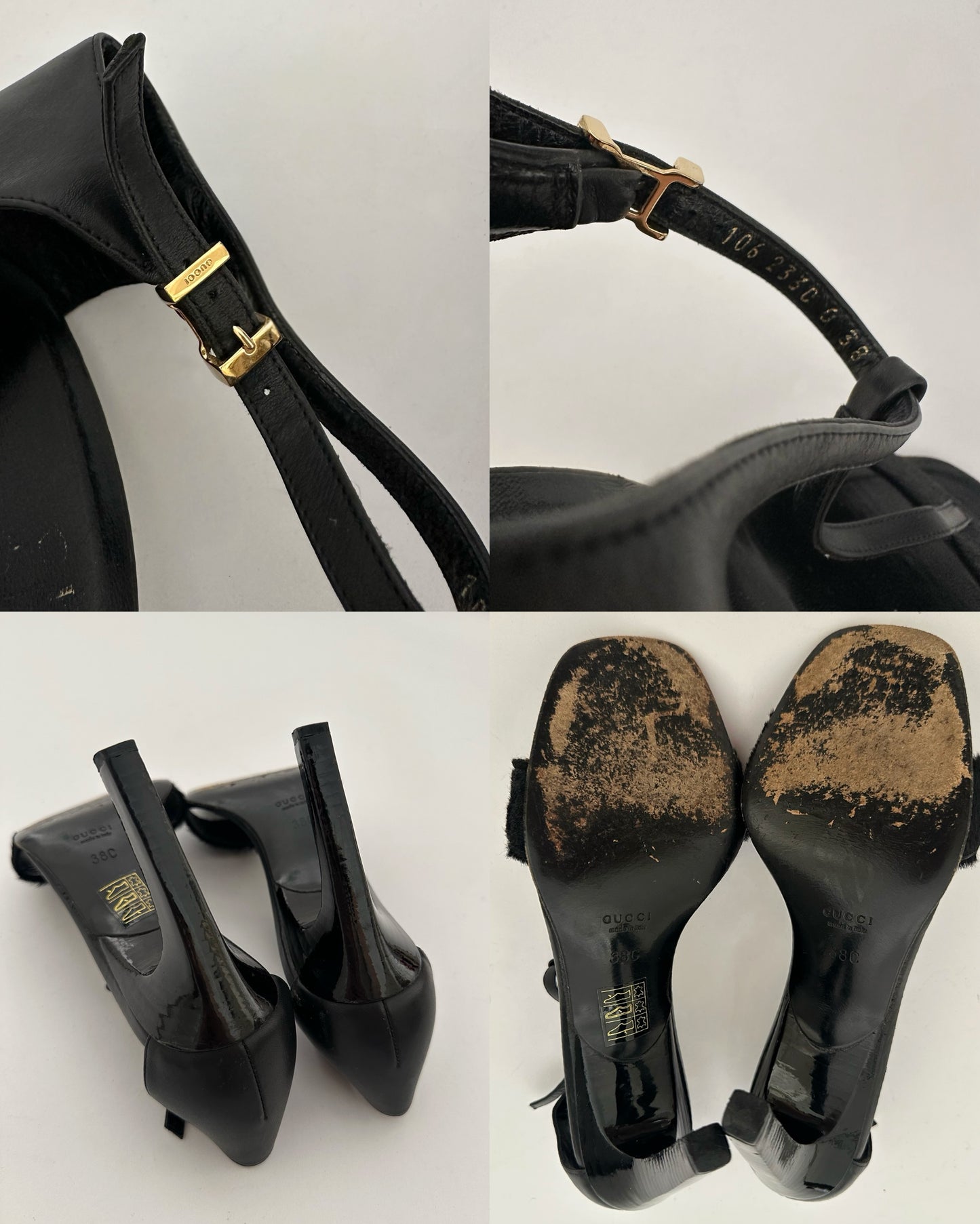 Gucci Ponyhair T-Strap Heels (38)