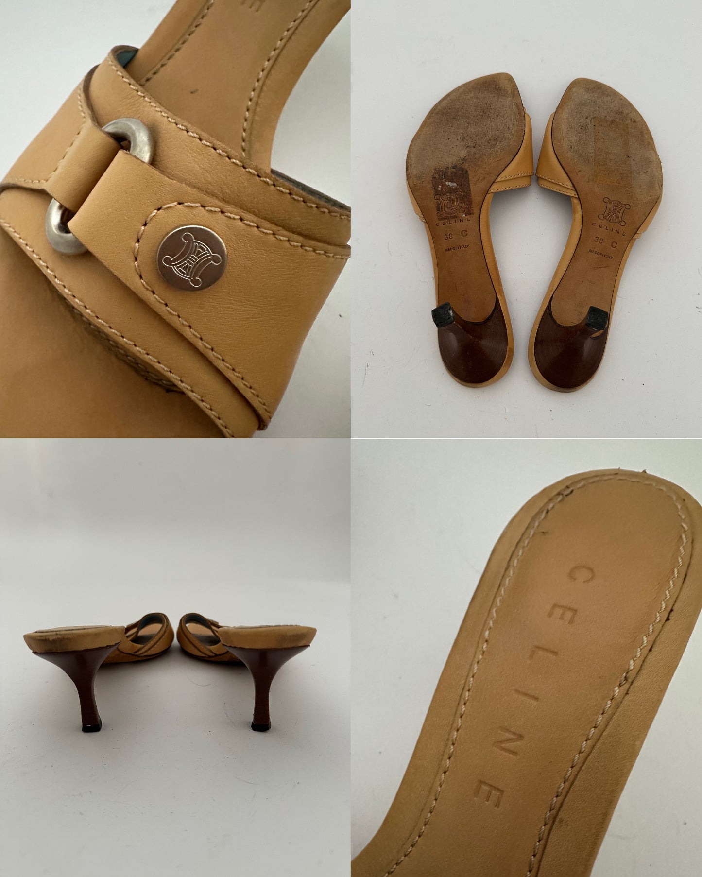 Celine Leather Mules (38)