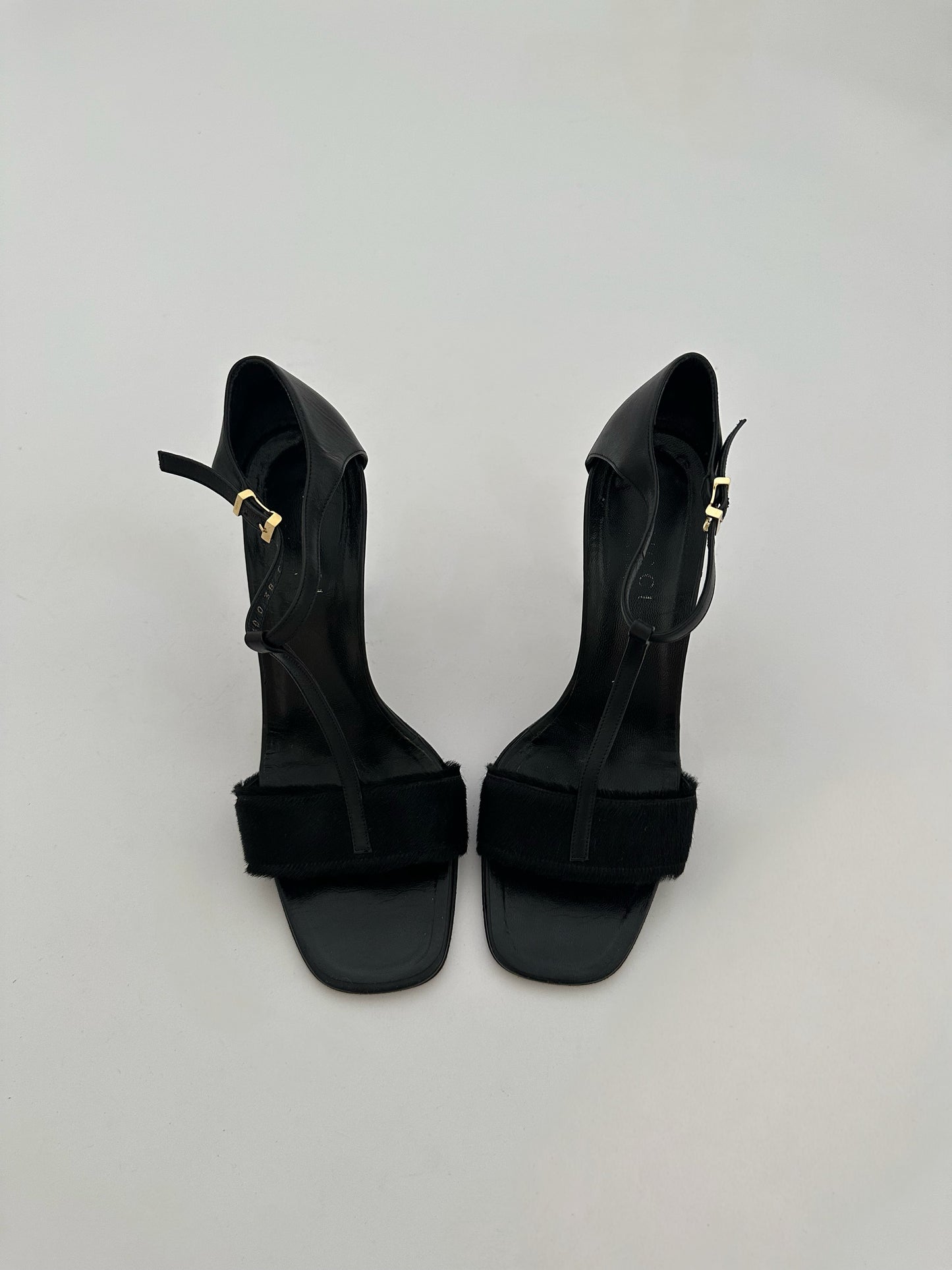 Gucci Ponyhair T-Strap Heels (38)