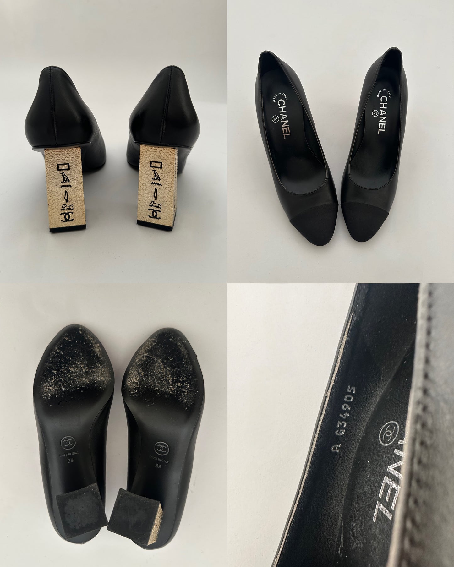 Chanel Cap Toe Leather Heels (39)