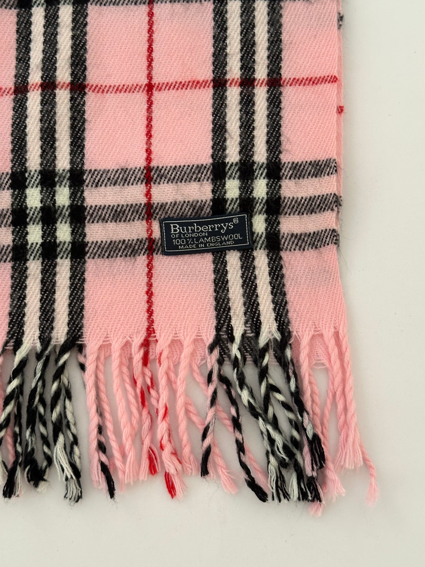 Burberry Lambswool Scarf Nova Check Pink