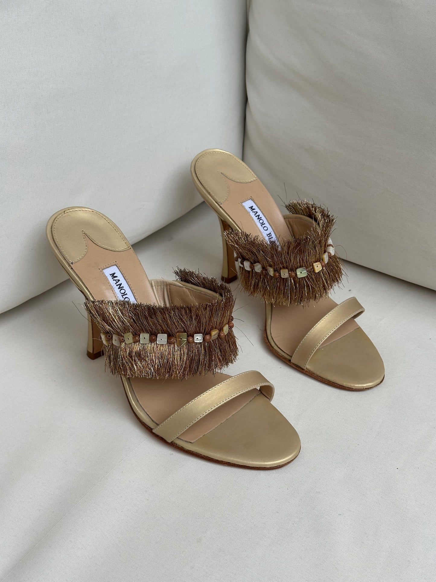 Manolo Blahnik Fringe Heels (38)