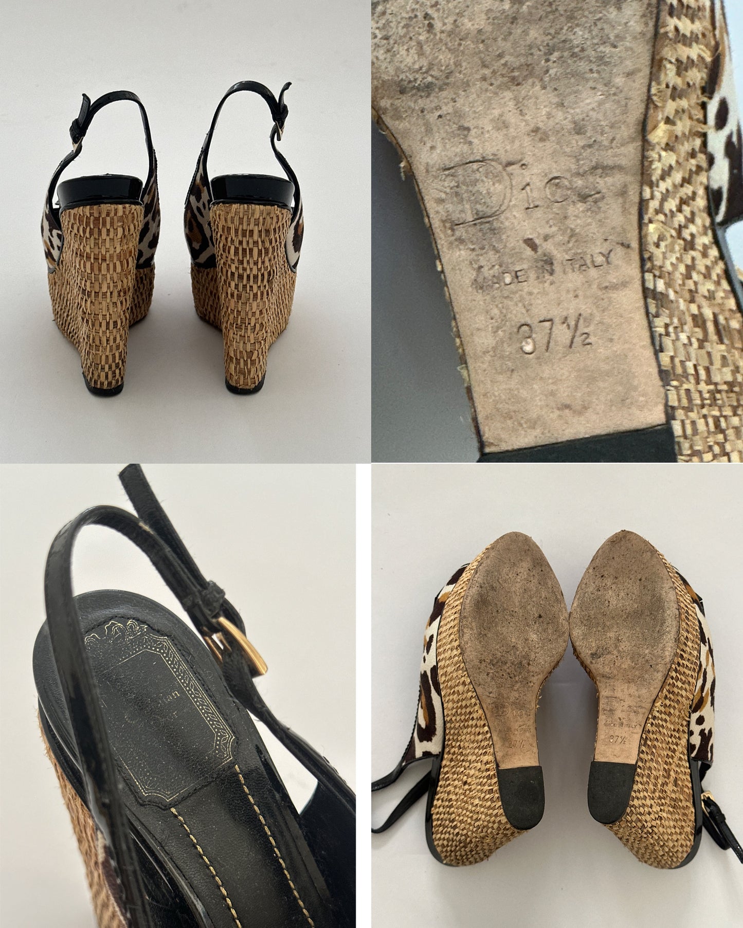 Christian Dior Animal Print Wegdes (37,5)