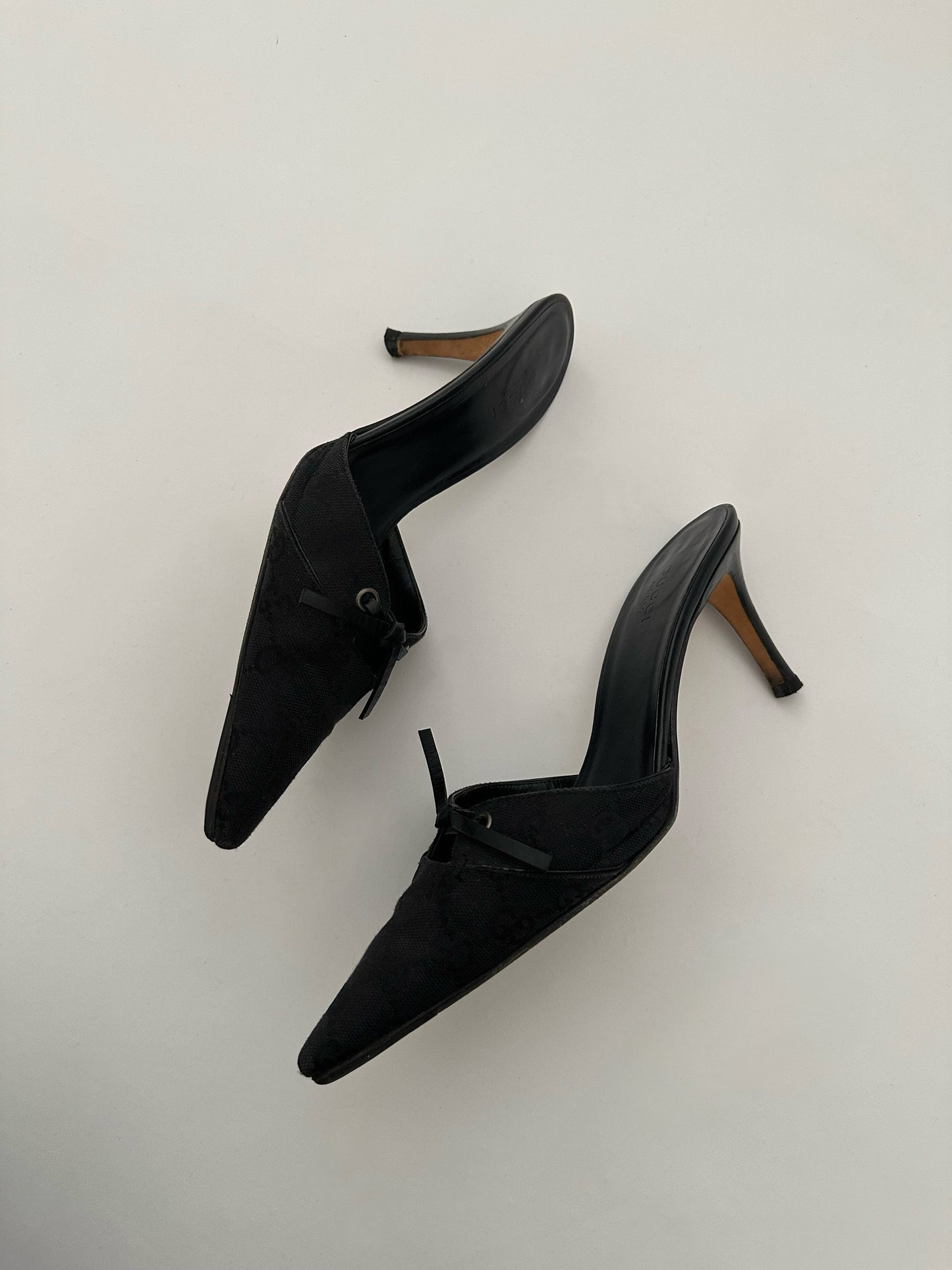 Gucci Monogram Mules (38) with Box & Dustbag