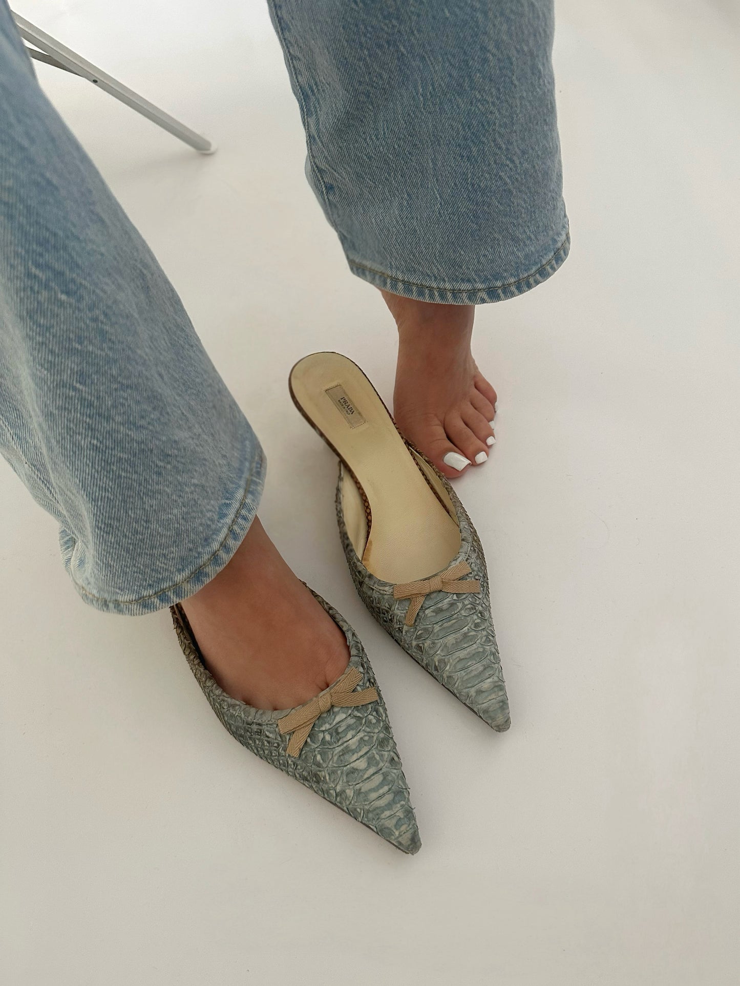 Prada Snake Mules (38/39)