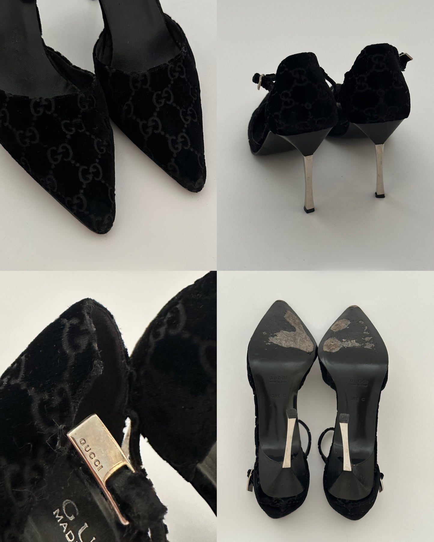 Gucci Monogram Velvet Pumps (38,5)