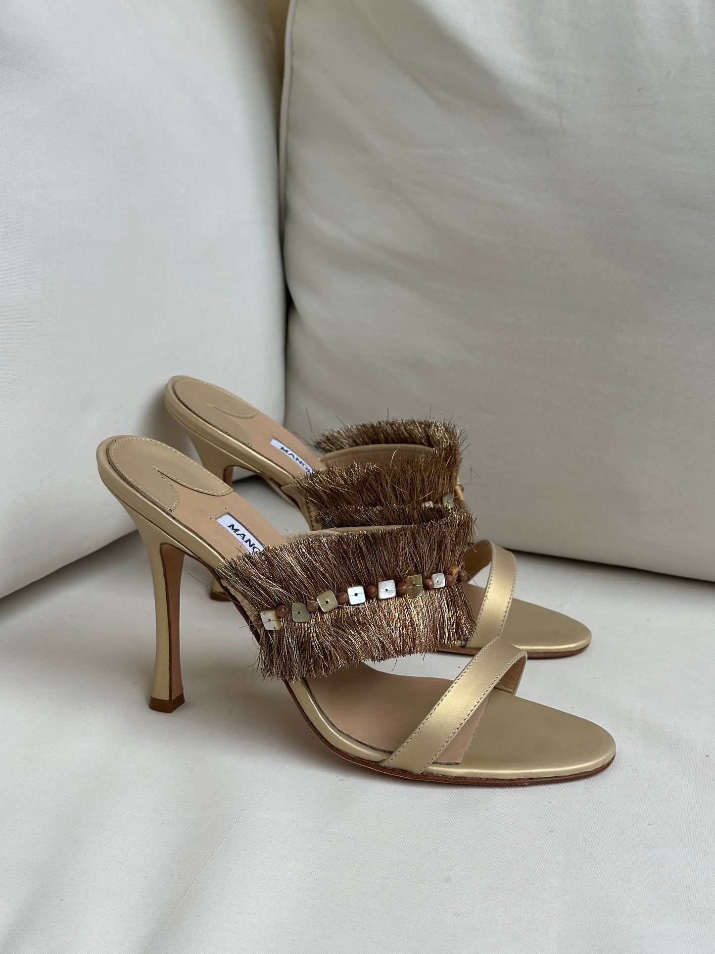 Manolo Blahnik Fringe Heels (38)