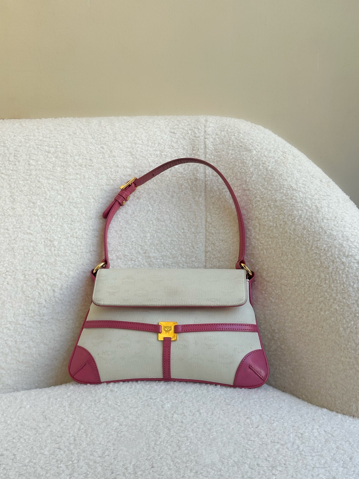 MCM Pink Monogram Pochette