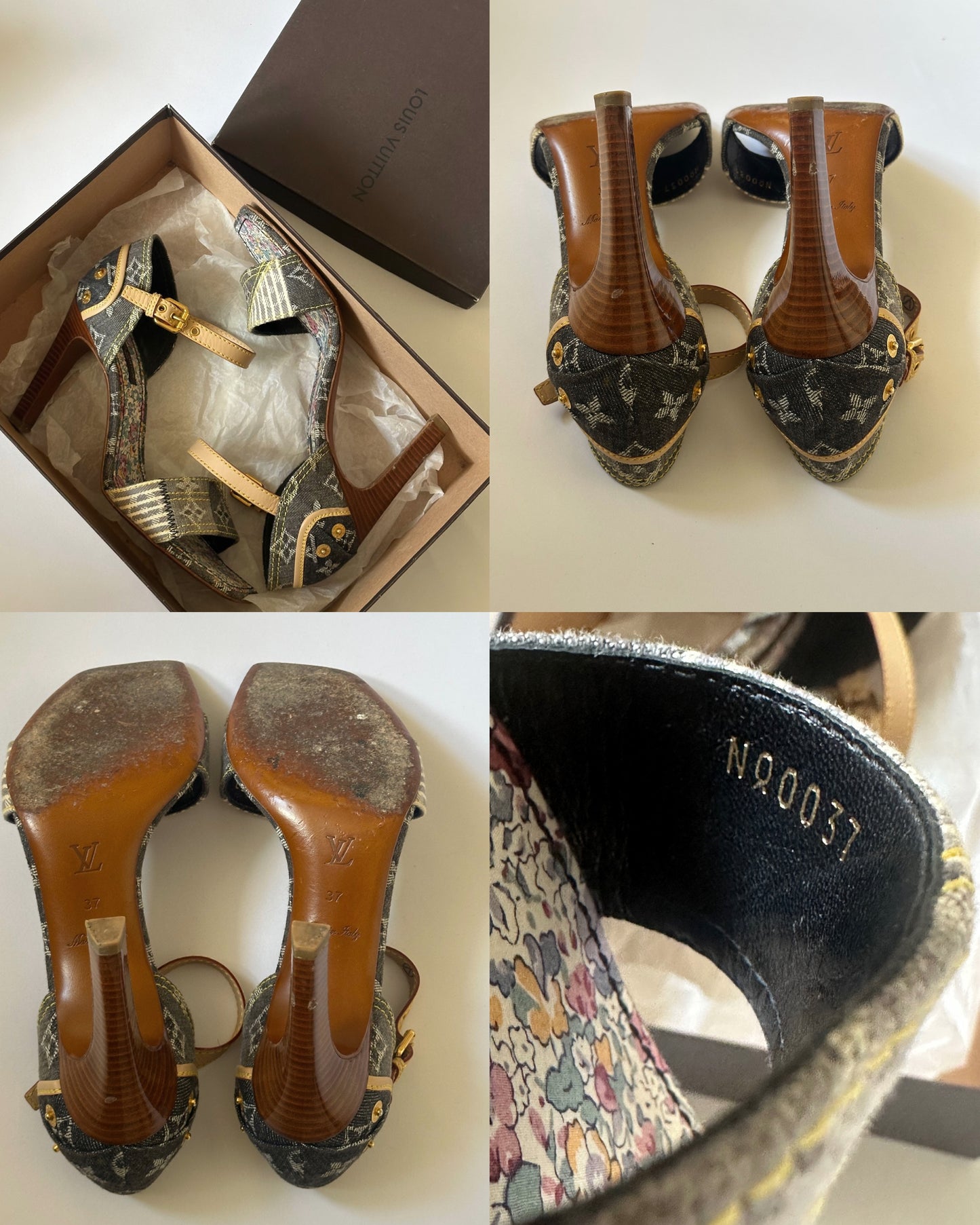 Louis Vuitton Denim Heels (37)