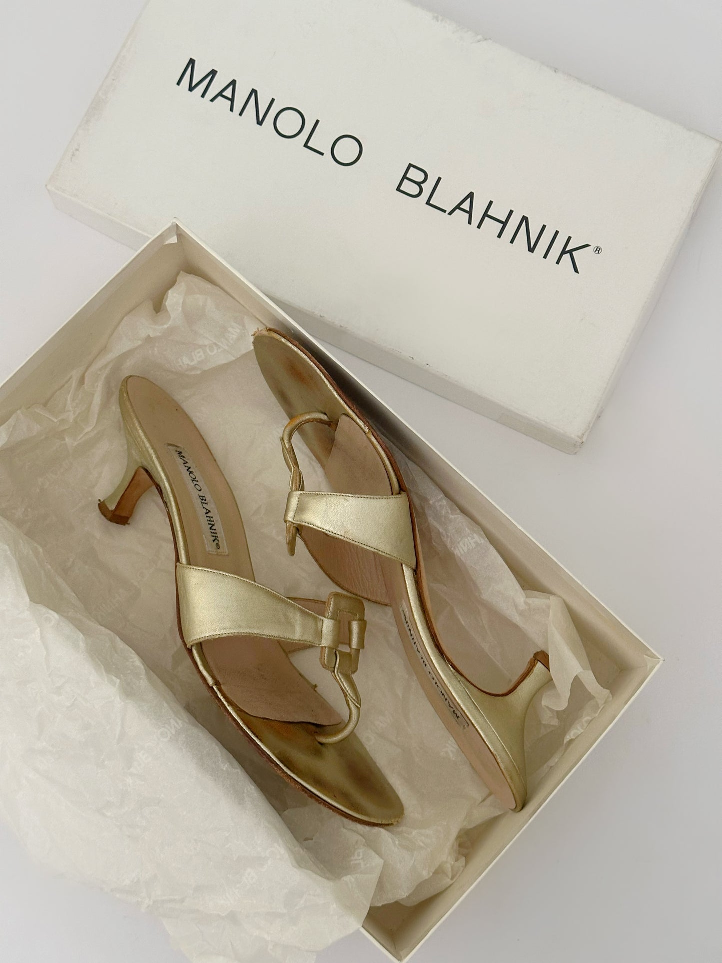 Manolo Blahnik Kitten Thong Heels (38)