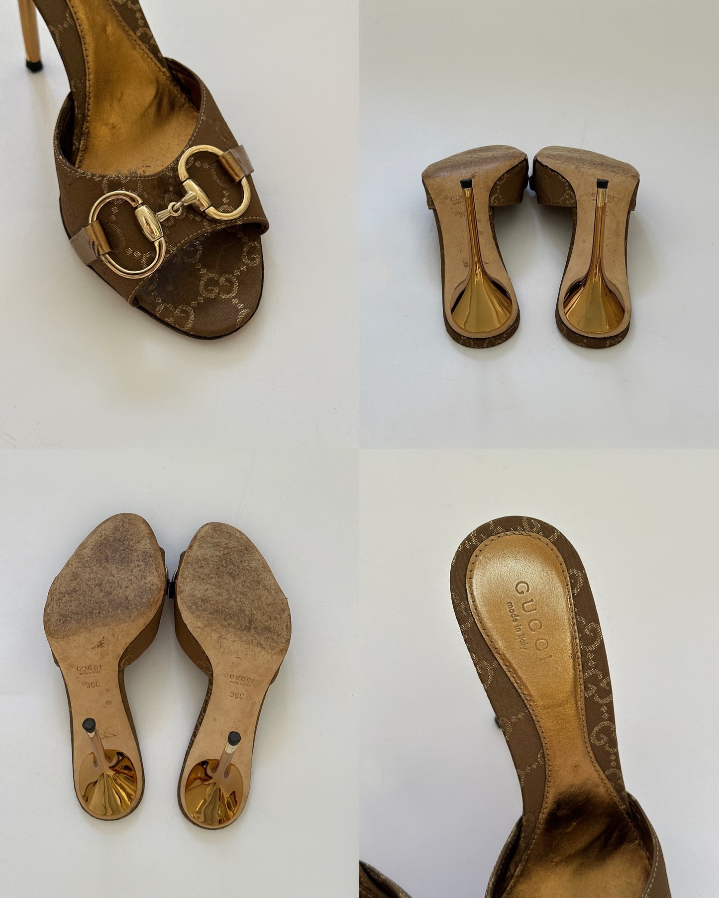 Gucci Horsebit Monogram Heels (36)