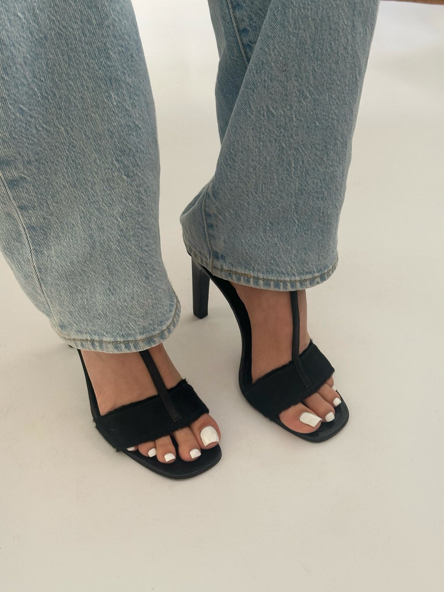 Gucci Ponyhair T-Strap Heels (38)