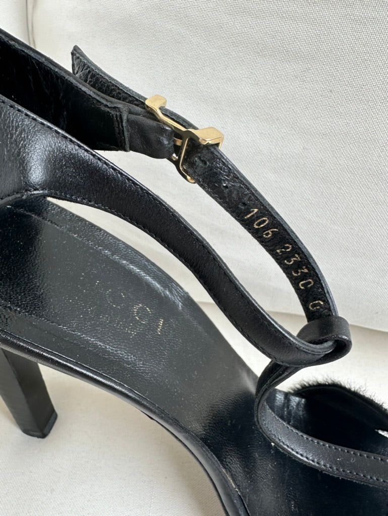 Gucci Ponyhair T-Strap Heels (38)