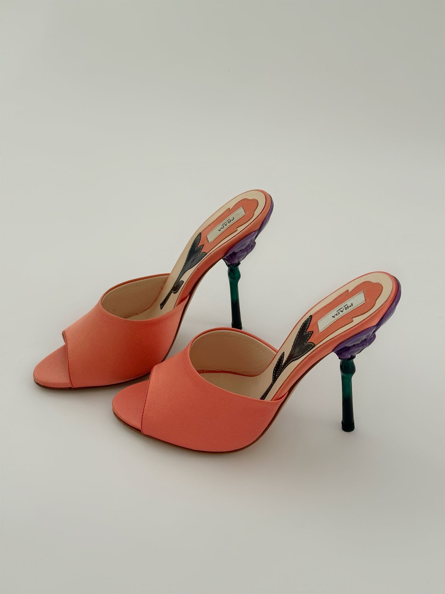 Prada Coral Flower Heels (36)