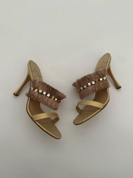 Manolo Blahnik Fringe Heels (38)