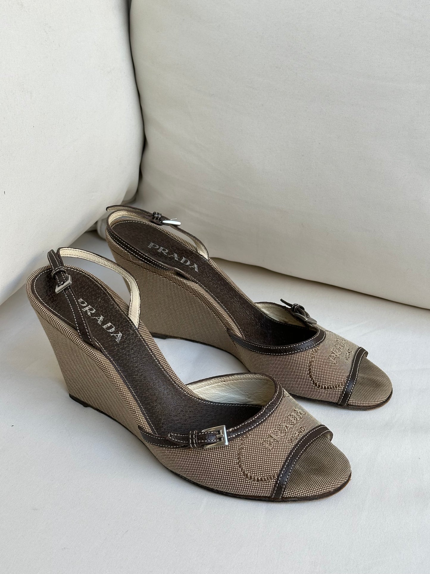 Prada Jacquard Wedges (38)