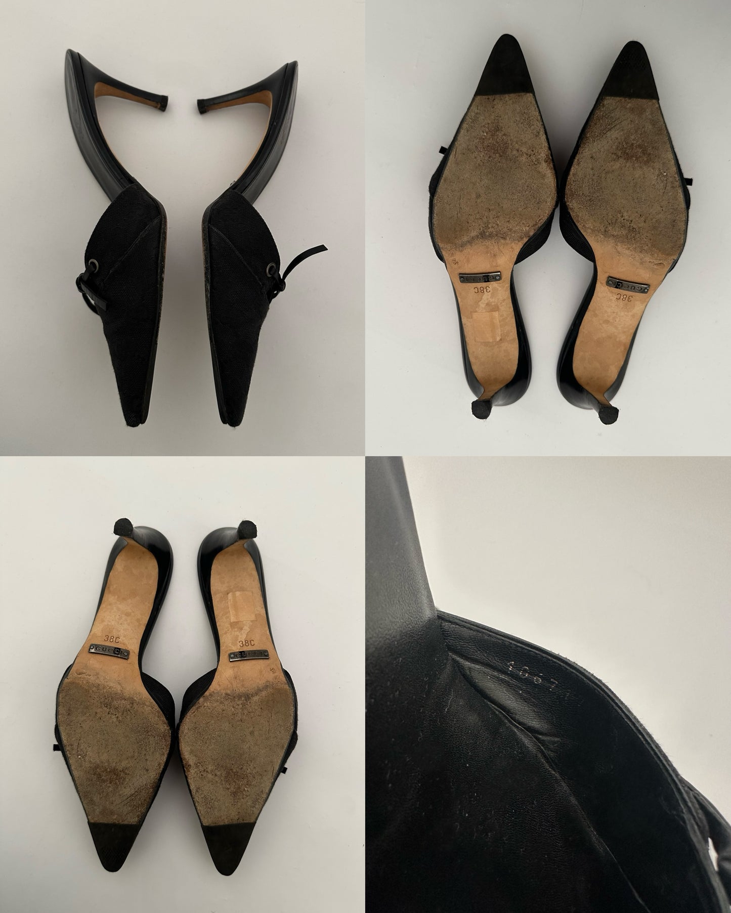 Gucci Monogram Mules (38) with Box & Dustbag