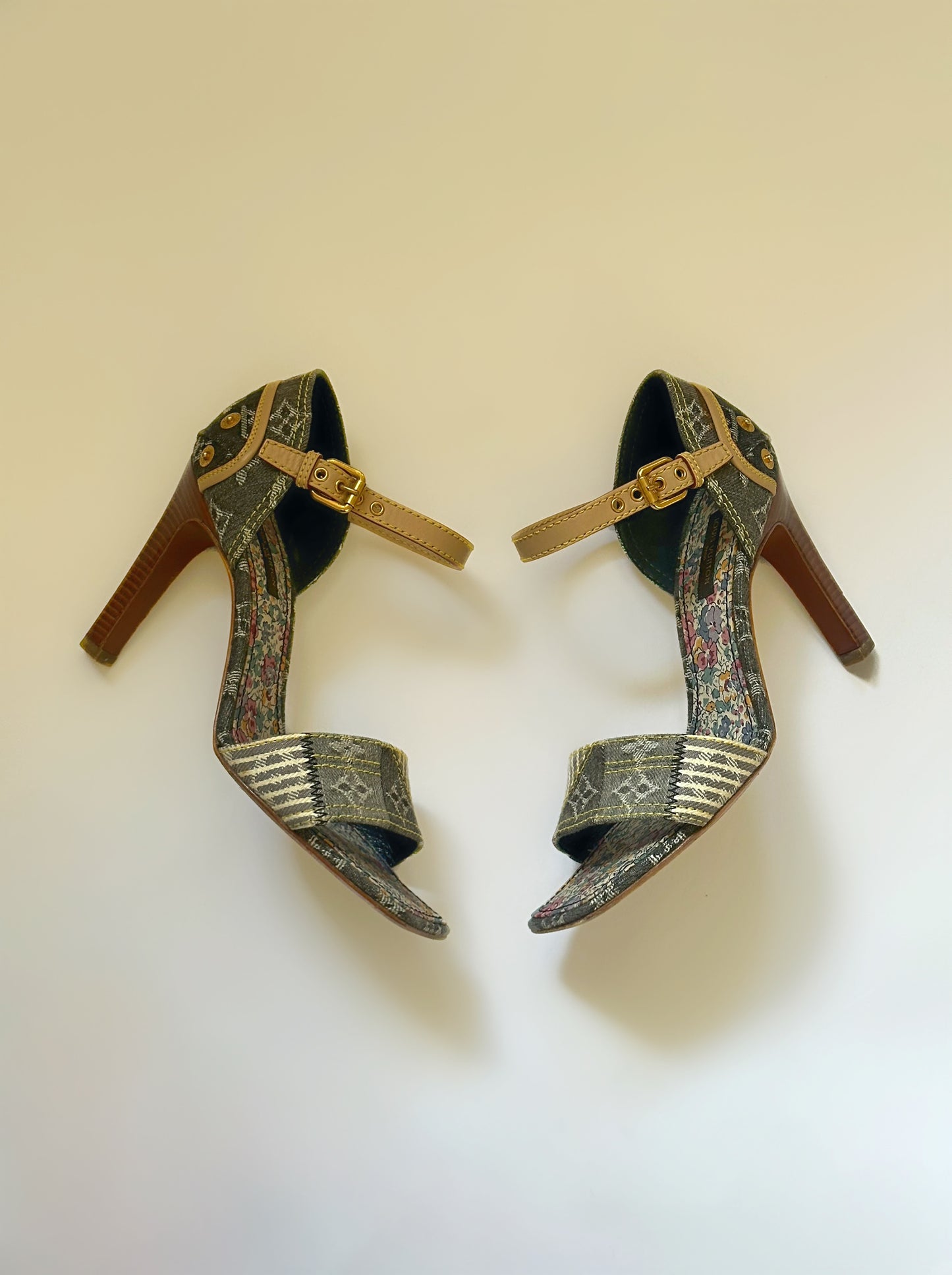 Louis Vuitton Denim Heels (37)