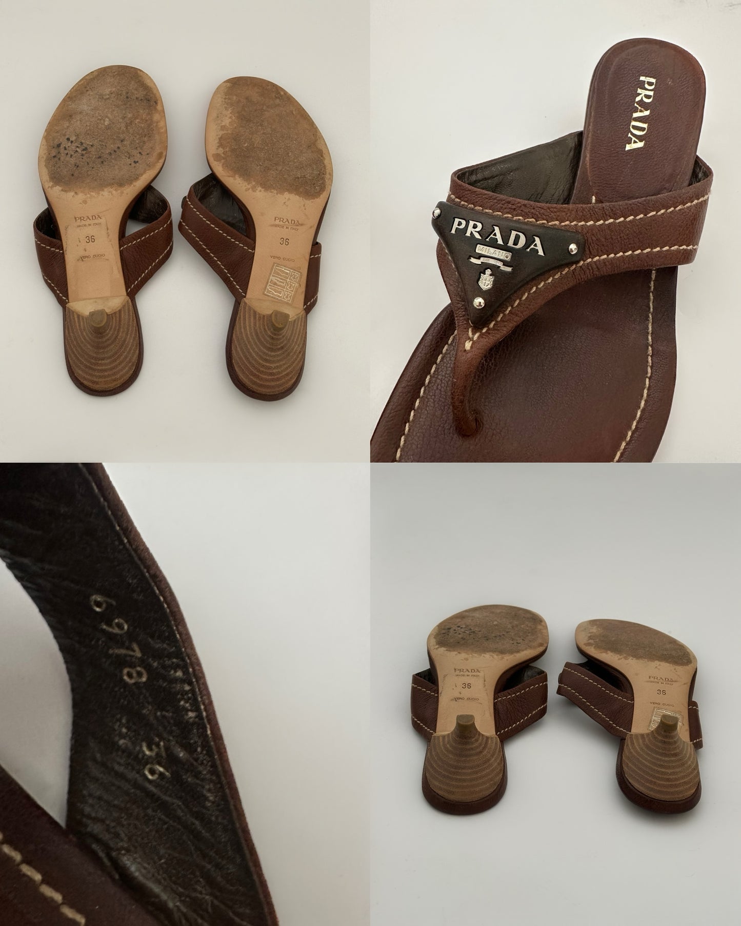 Prada Logo Thong Kitten Heels (36)