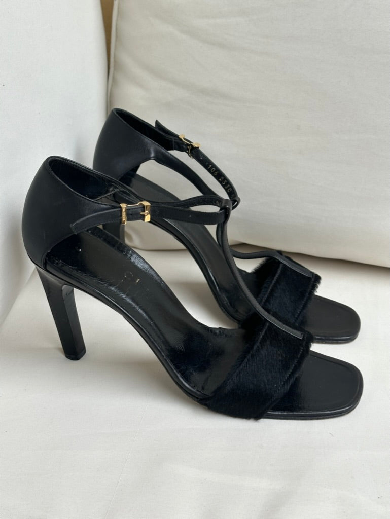 Gucci Ponyhair T-Strap Heels (38)