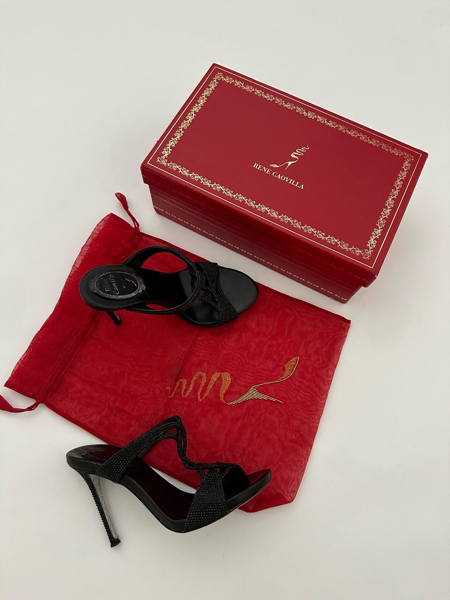 René Caovilla Heels with Rhinestones (36) Full set