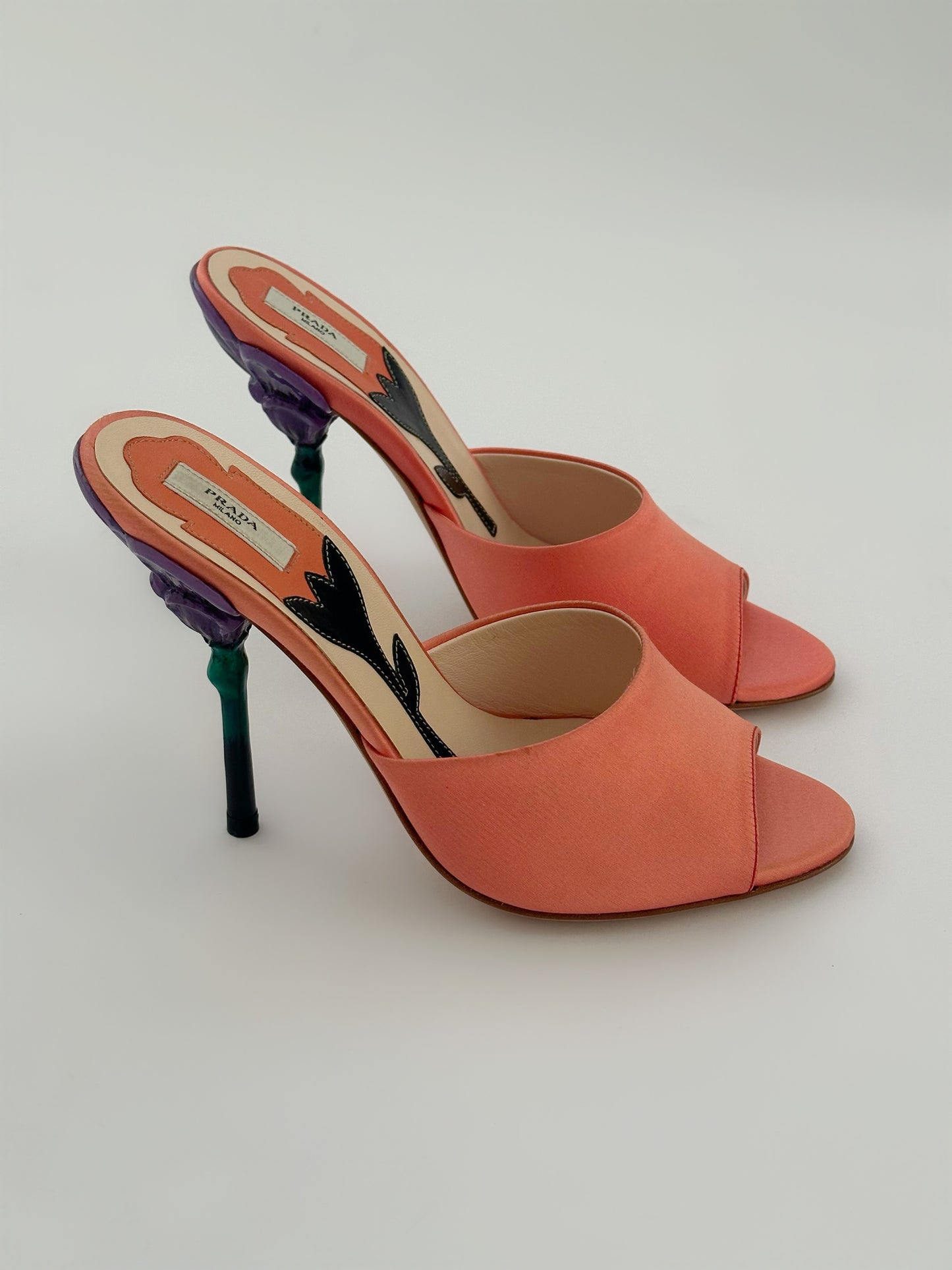 Prada Coral Flower Heels (36)