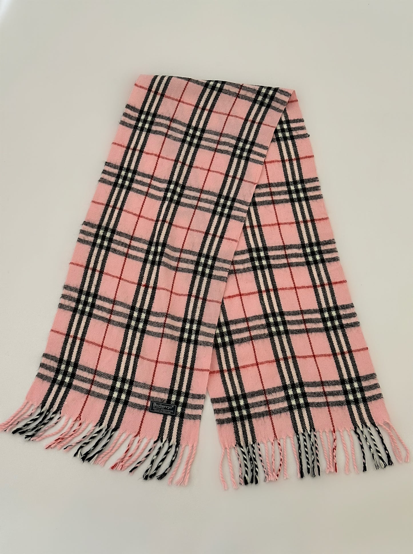 Burberry Lambswool Scarf Nova Check Pink