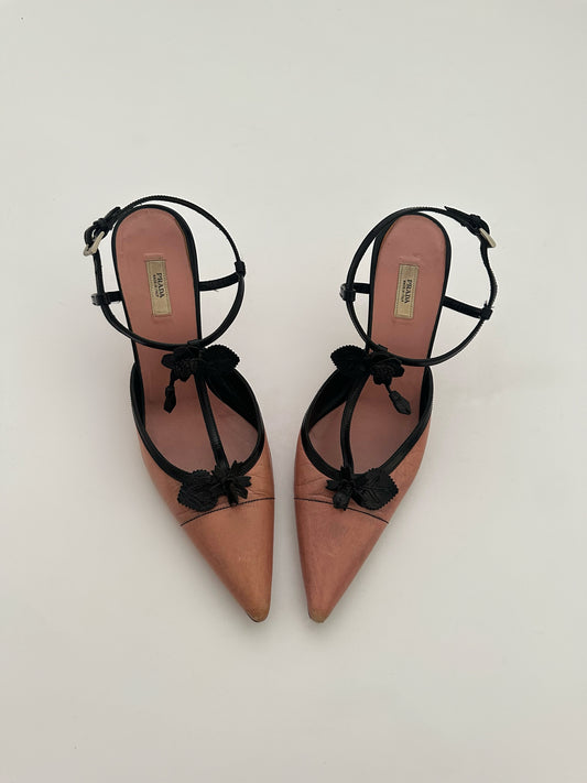 Prada Flower Slingback Pumps (37,5)