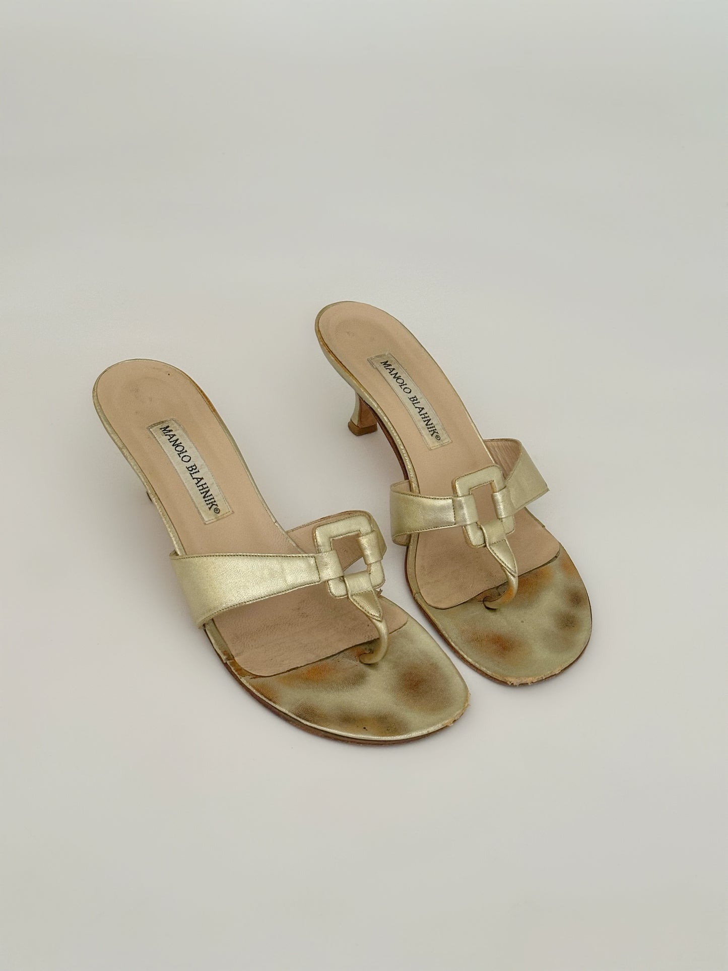 Manolo Blahnik Kitten Thong Heels (38)