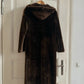 Vintage Faux Fur Suede Leather Coat (S)