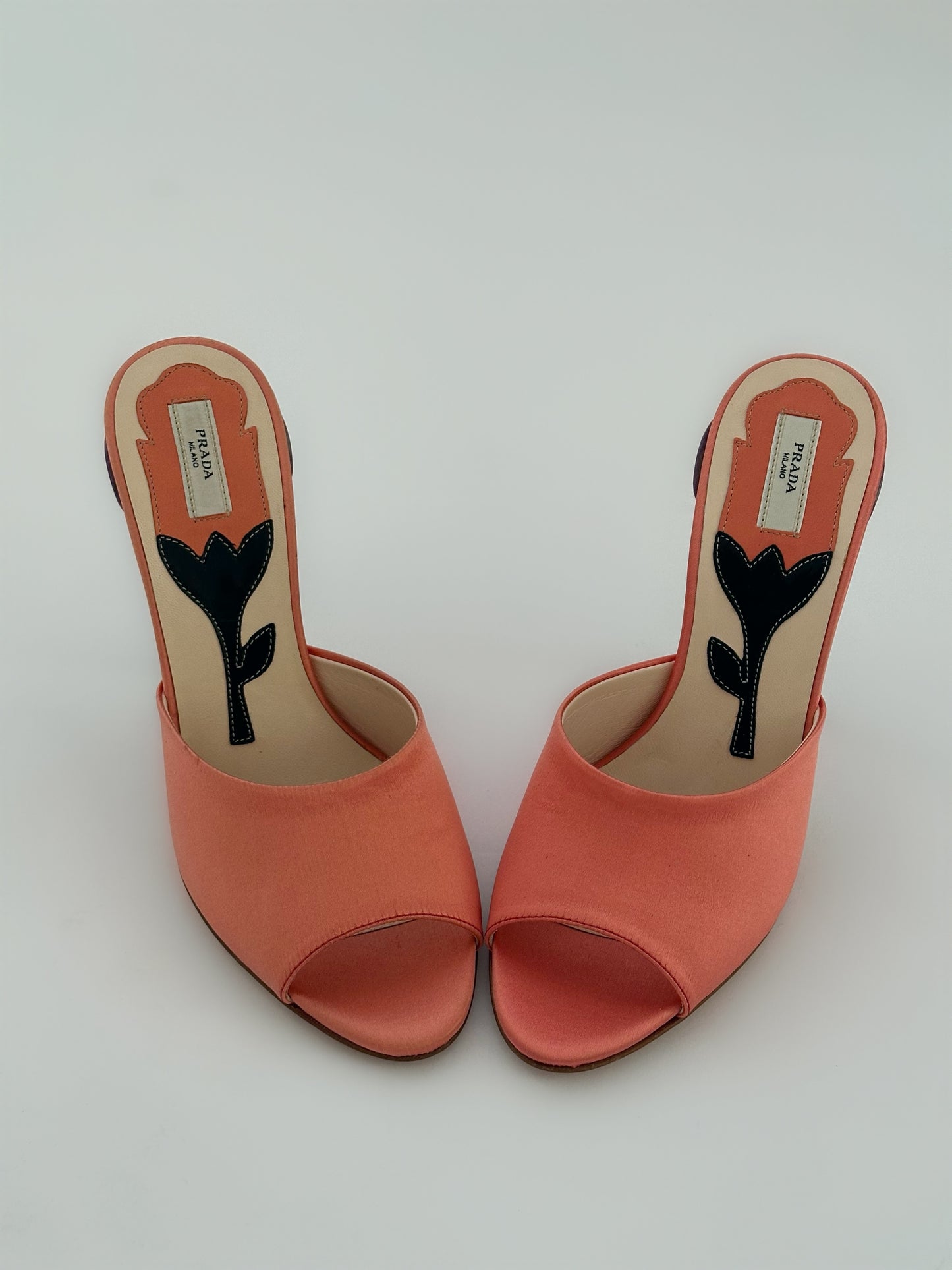 Prada Coral Flower Heels (36)