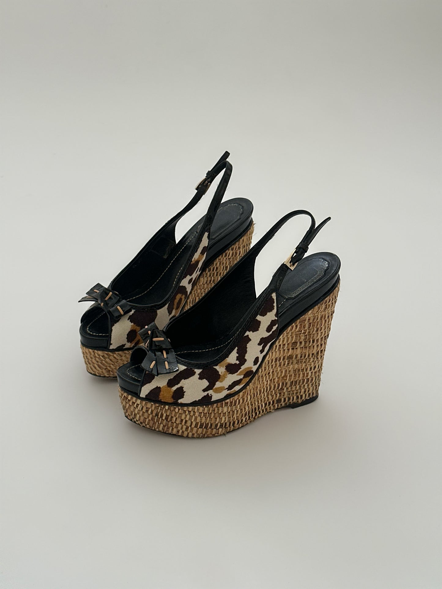 Christian Dior Animal Print Wegdes (37,5)
