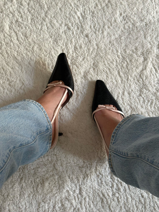 Valentino Garavani Slingback Bow Kitten Heels (39)