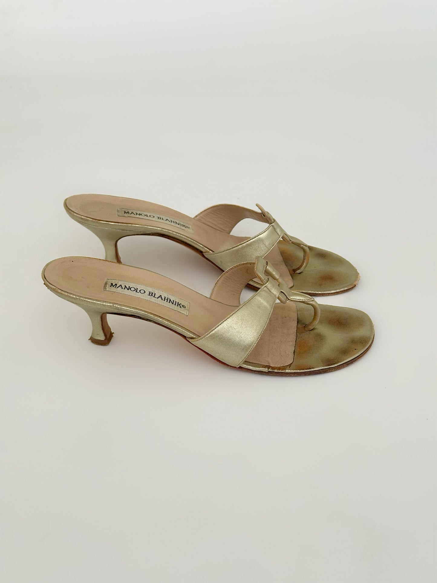 Manolo Blahnik Kitten Thong Heels (38)