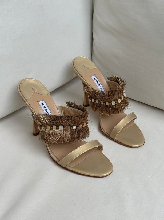 Manolo Blahnik Fringe Heels (38)