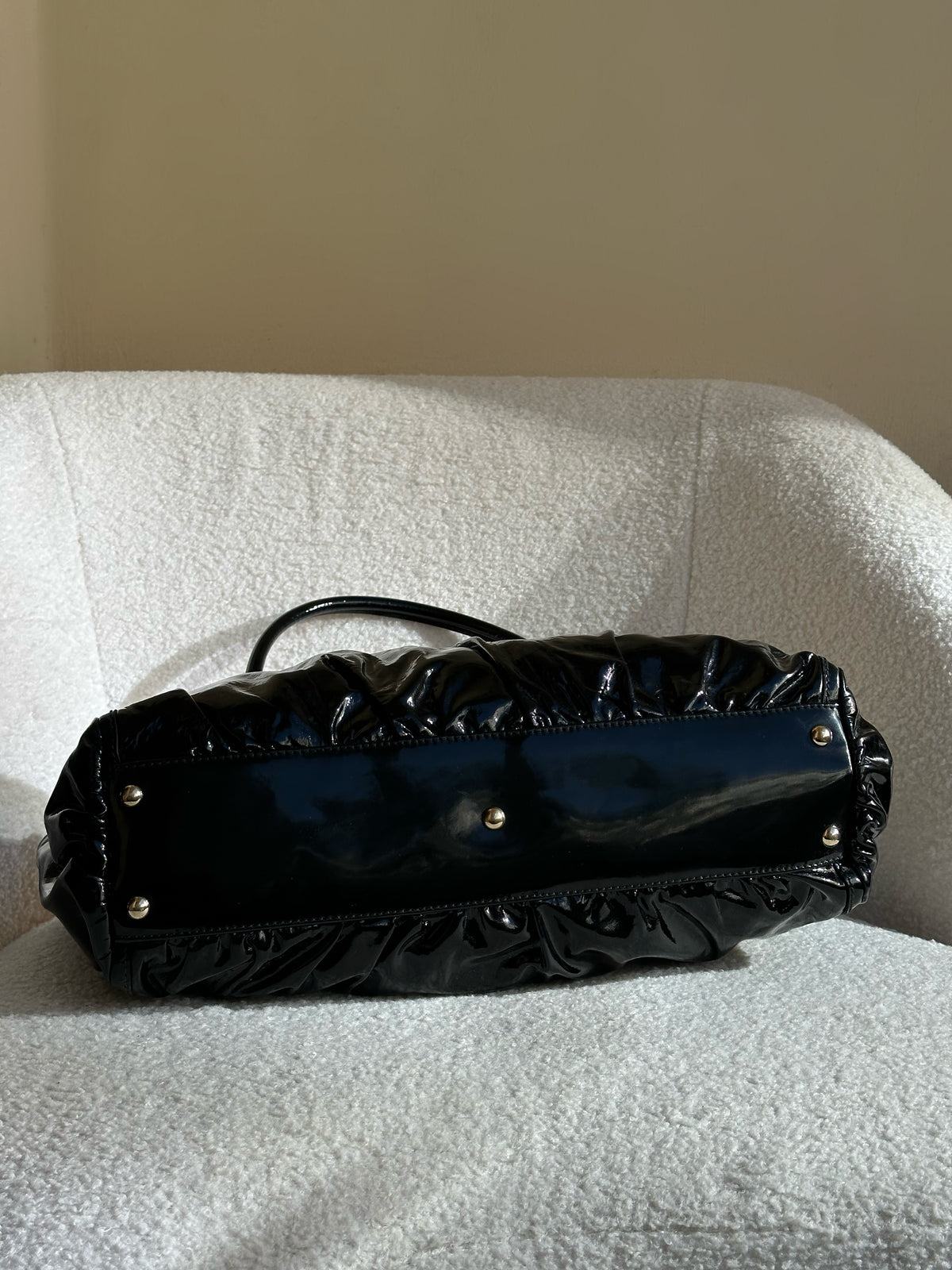 Gucci D Ring Patent Leather Bag