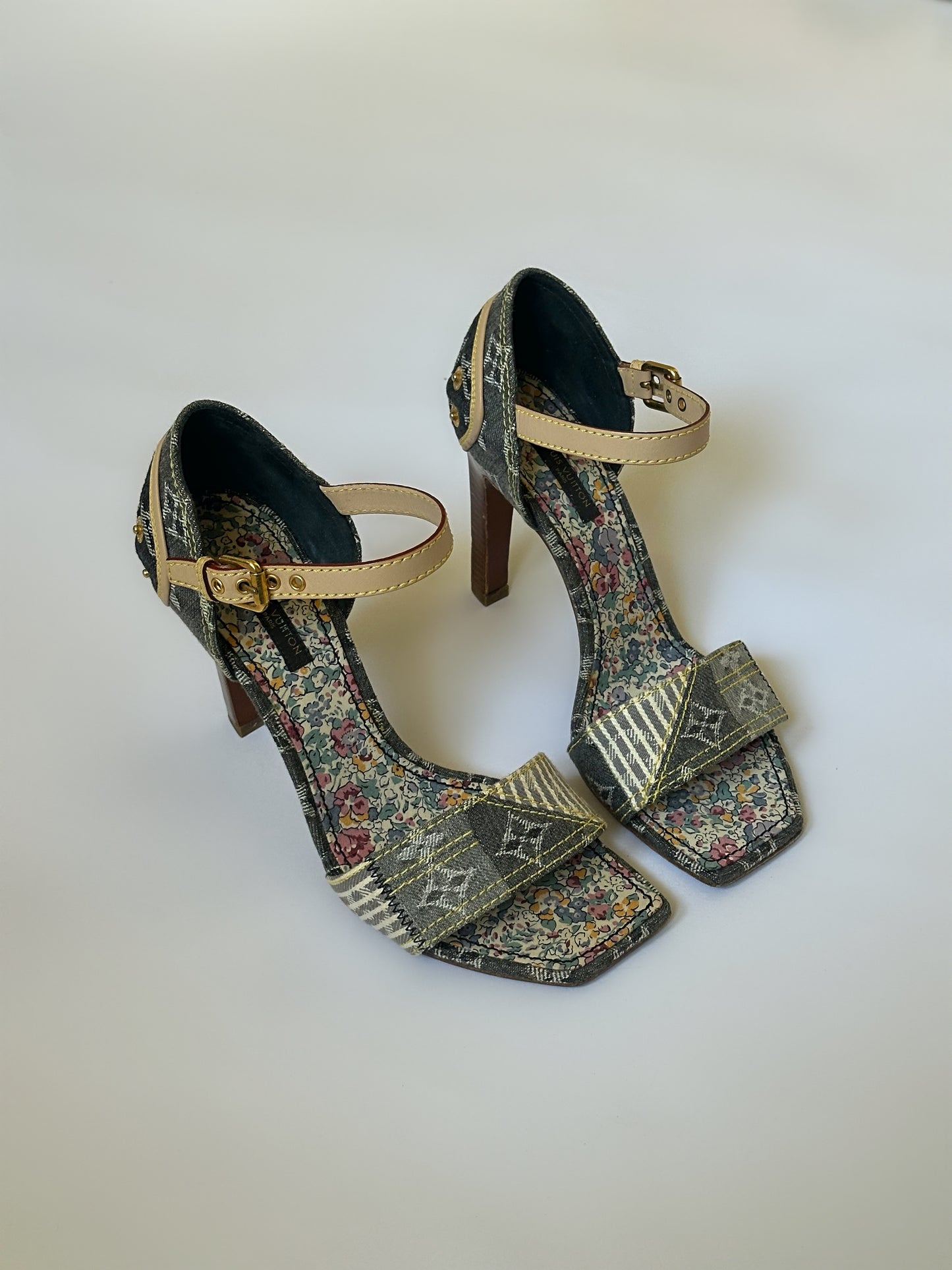 Louis Vuitton Denim Heels (37)