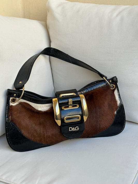 Dolce&Gabbana Leather and Fur Bag