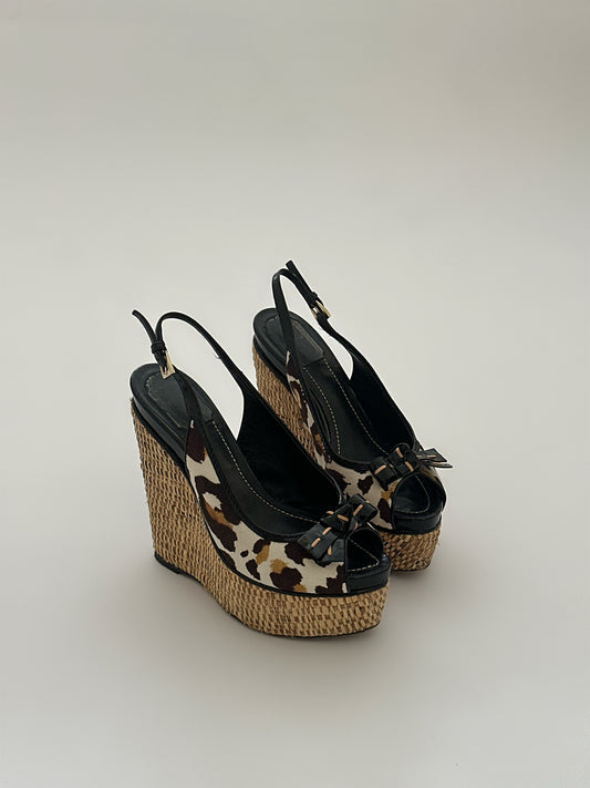 Christian Dior Animal Print Wegdes (37,5)
