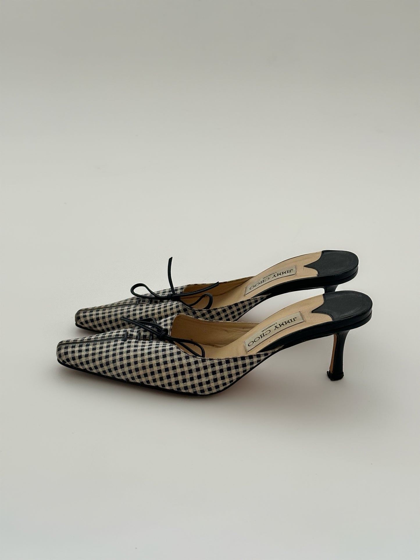 Jimmy Choo Checked Kitten Heels (38)
