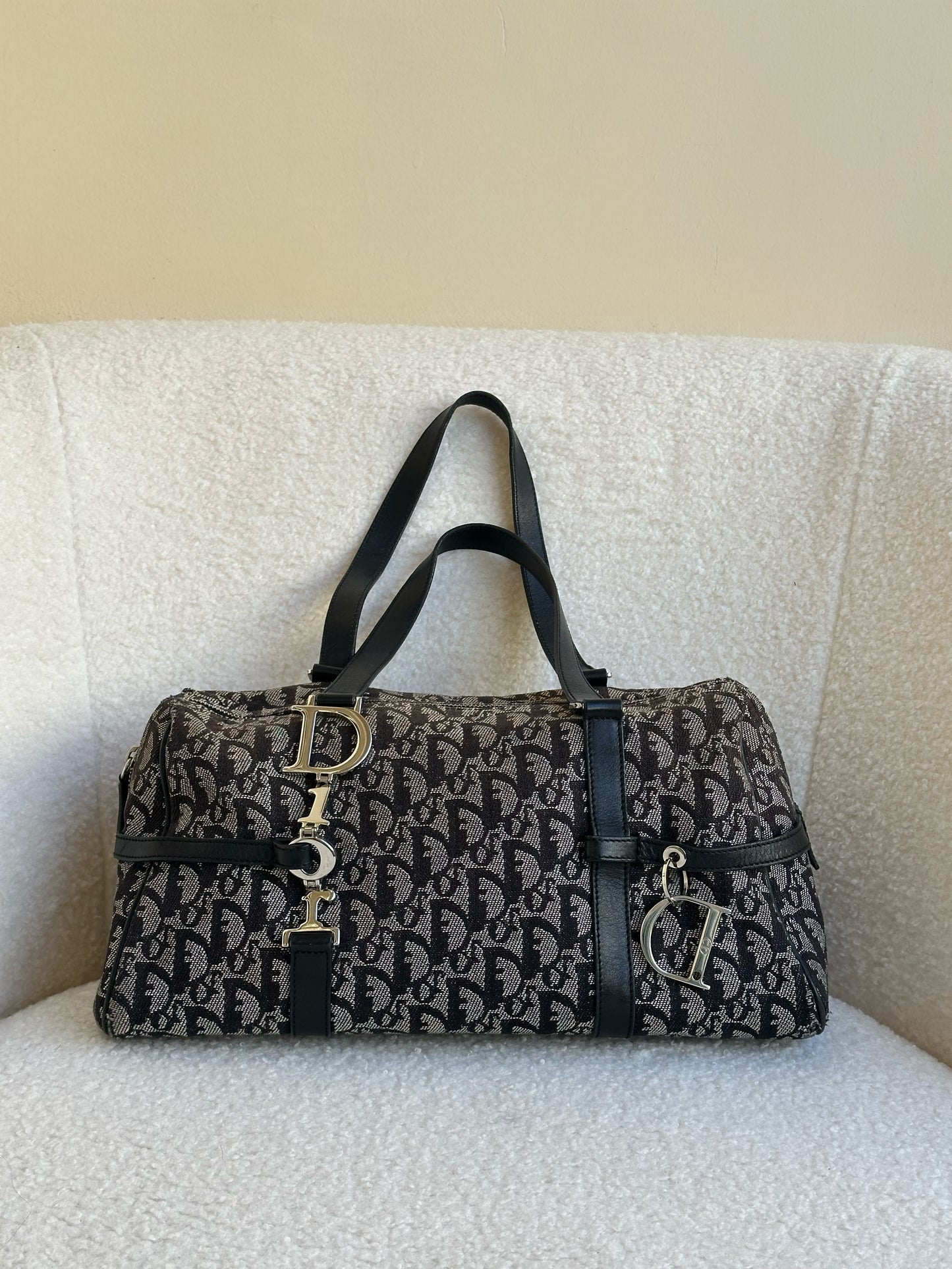 Christian Dior Monogram Charm Boston Shoulder Bag