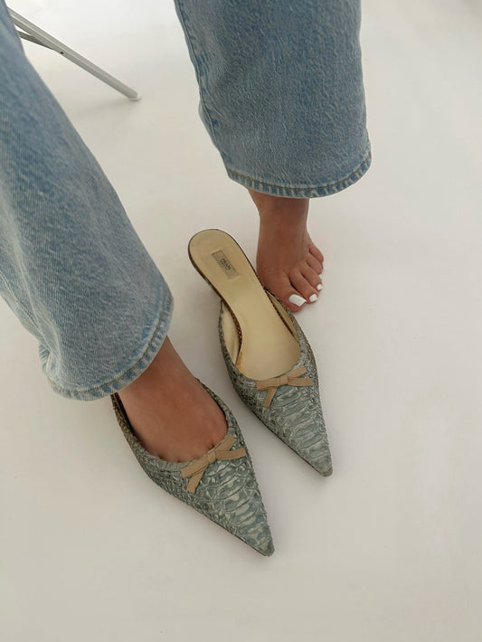 Prada Snake Mules (38/39)
