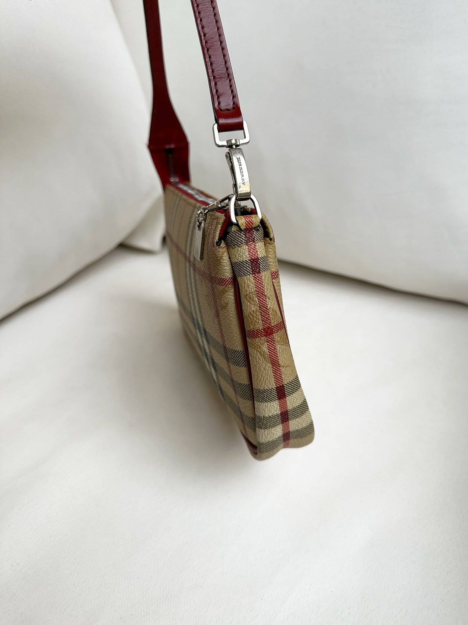 Vintage Burberry pochette handbag, Nova check - Ruby Lane