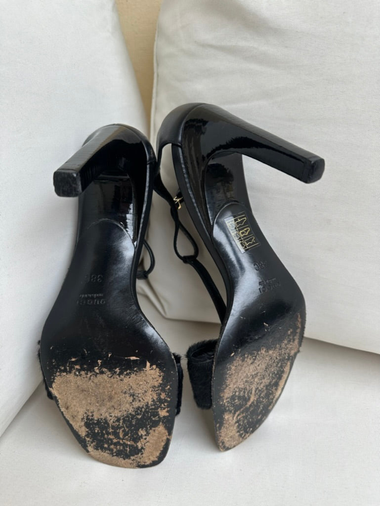 Gucci Ponyhair T-Strap Heels (38)