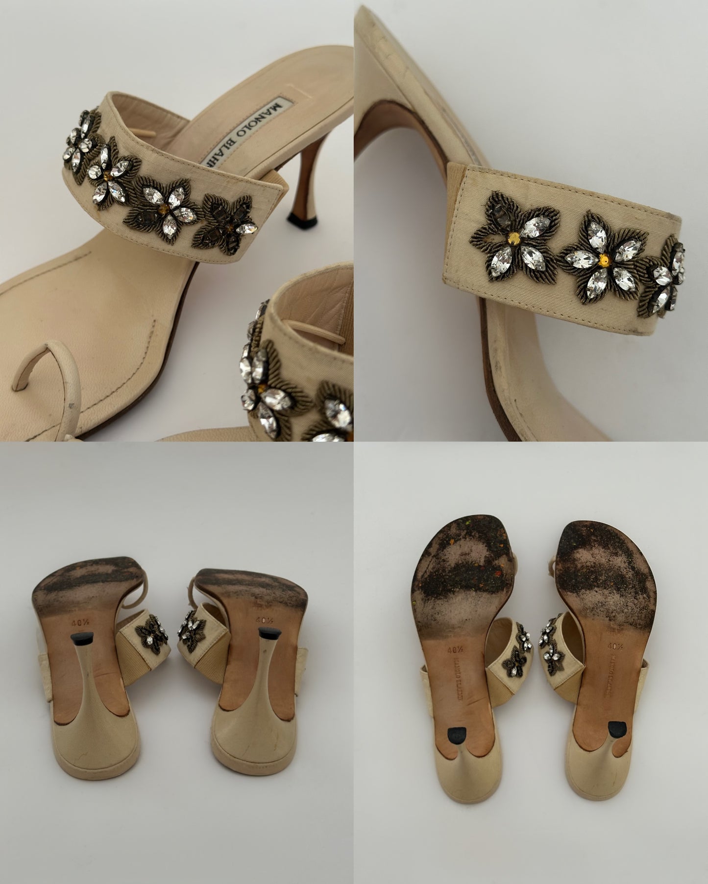 Manolo Blahnik Flower Mules (40,5)