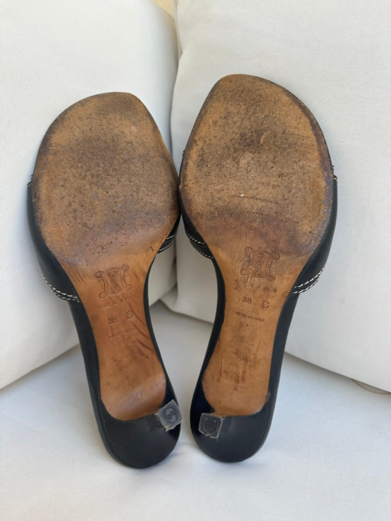 Celine Leather Mules (38)