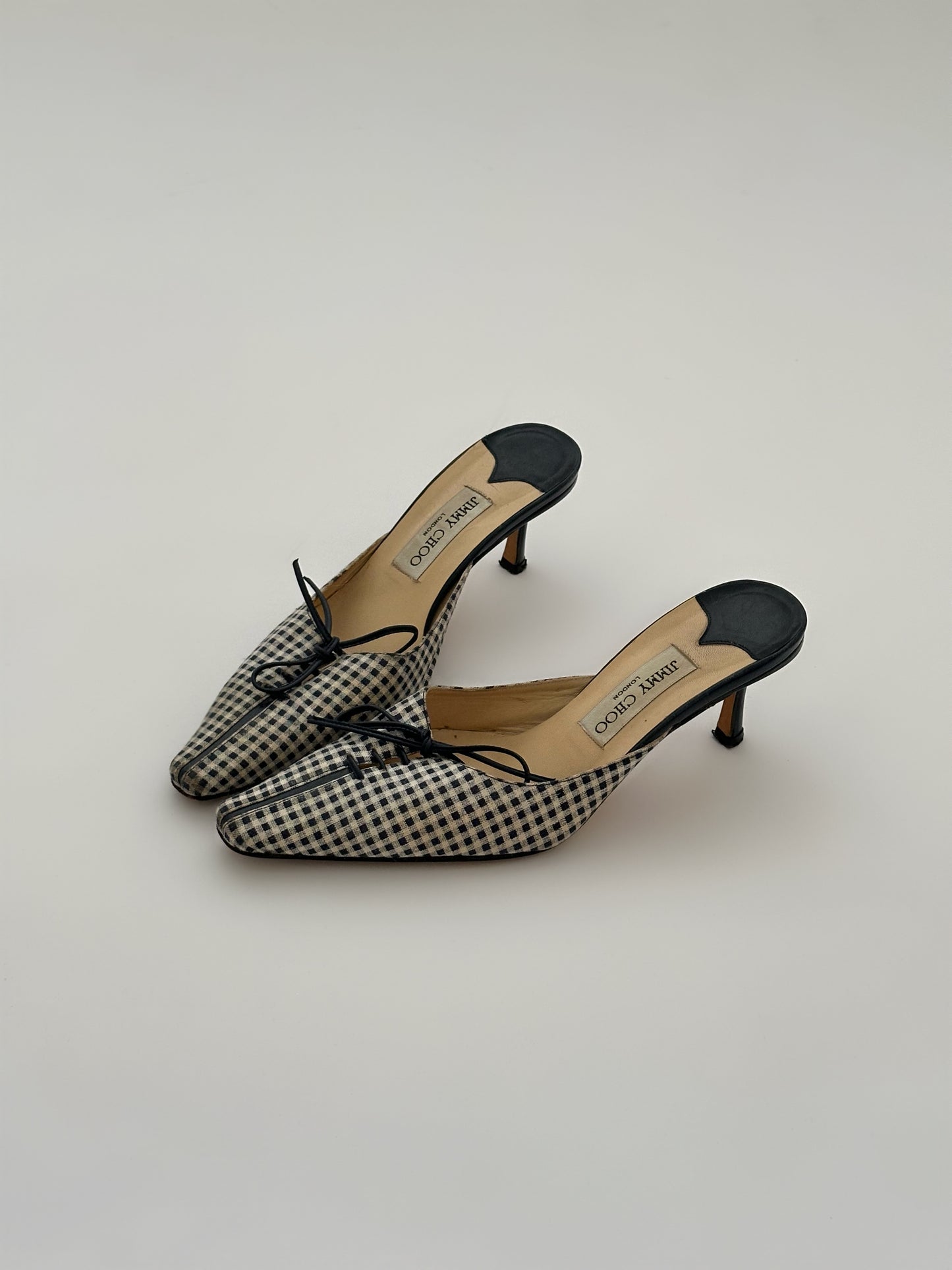 Jimmy Choo Checked Kitten Heels (38)