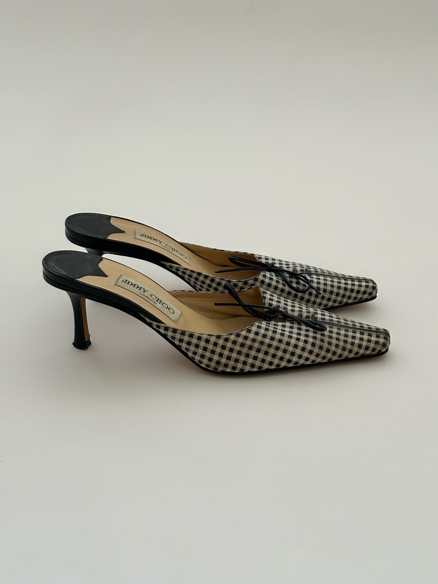 Jimmy Choo Checked Kitten Heels (38)