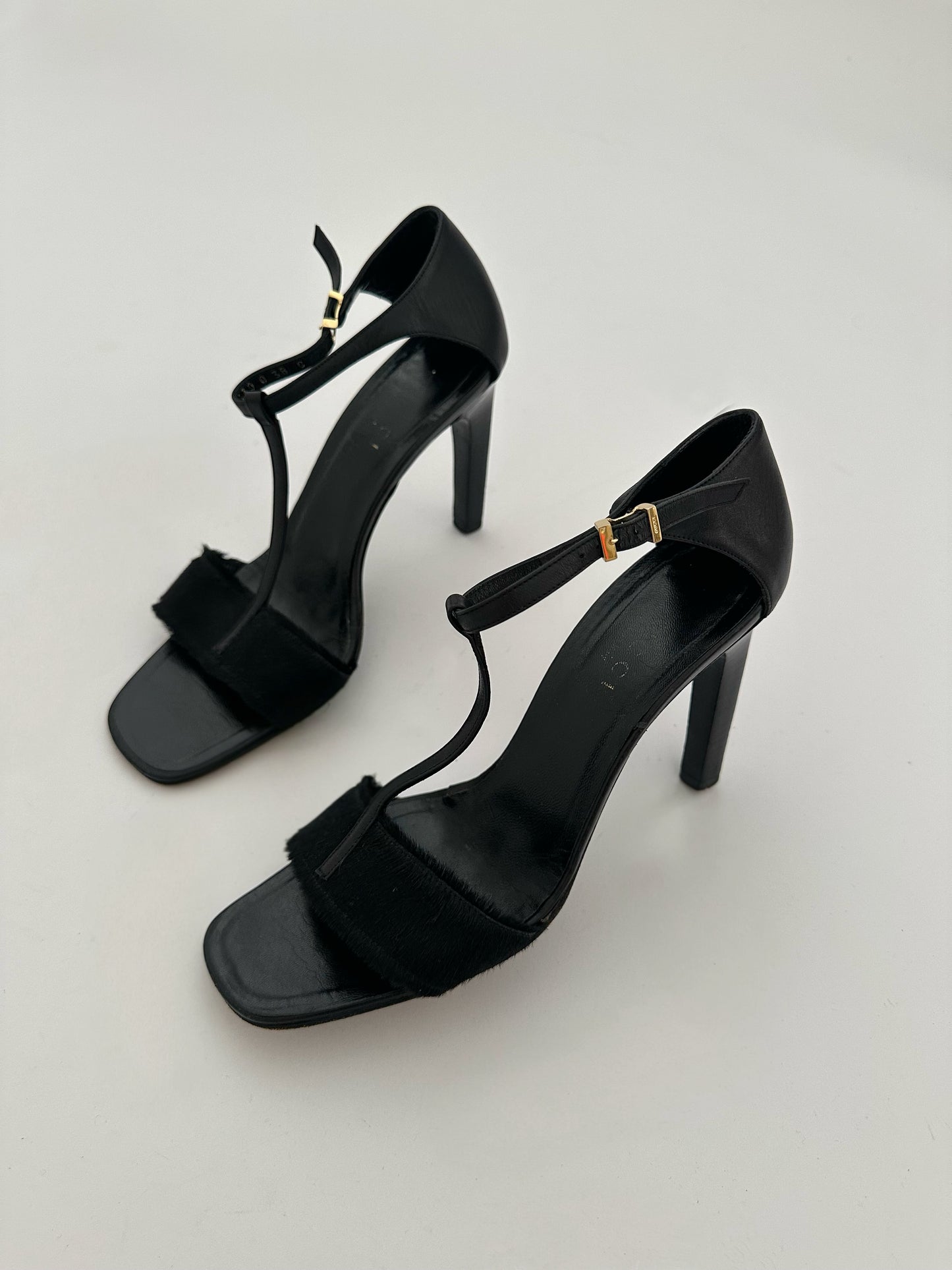 Gucci Ponyhair T-Strap Heels (38)